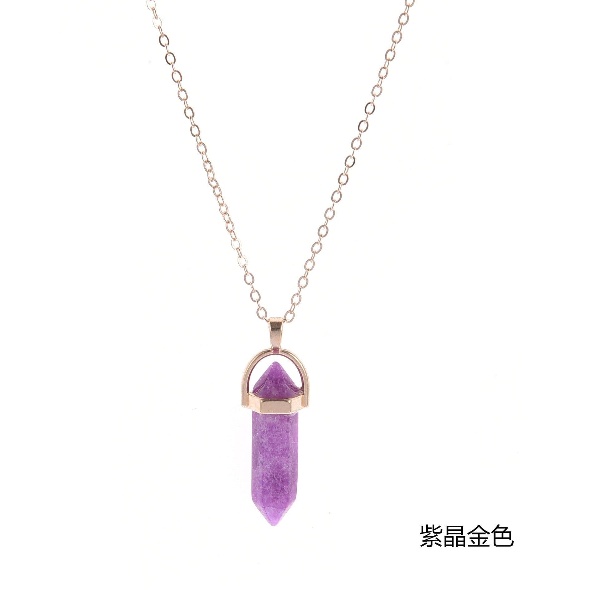 image-AliExpress Personalized Short Bullet, Crystal Stone Pendant Clavicle Necklace