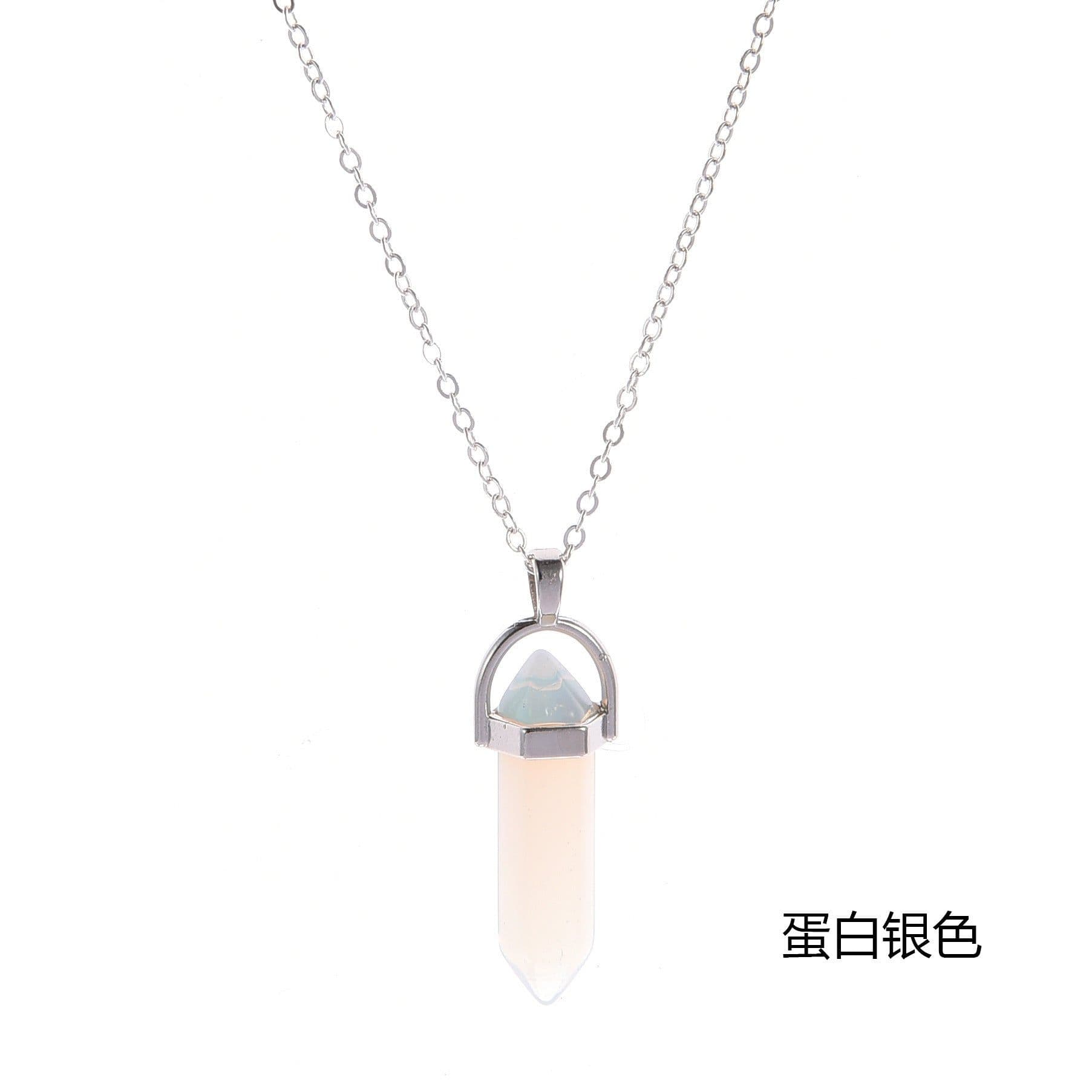 image-AliExpress Personalized Short Bullet, Crystal Stone Pendant Clavicle Necklace