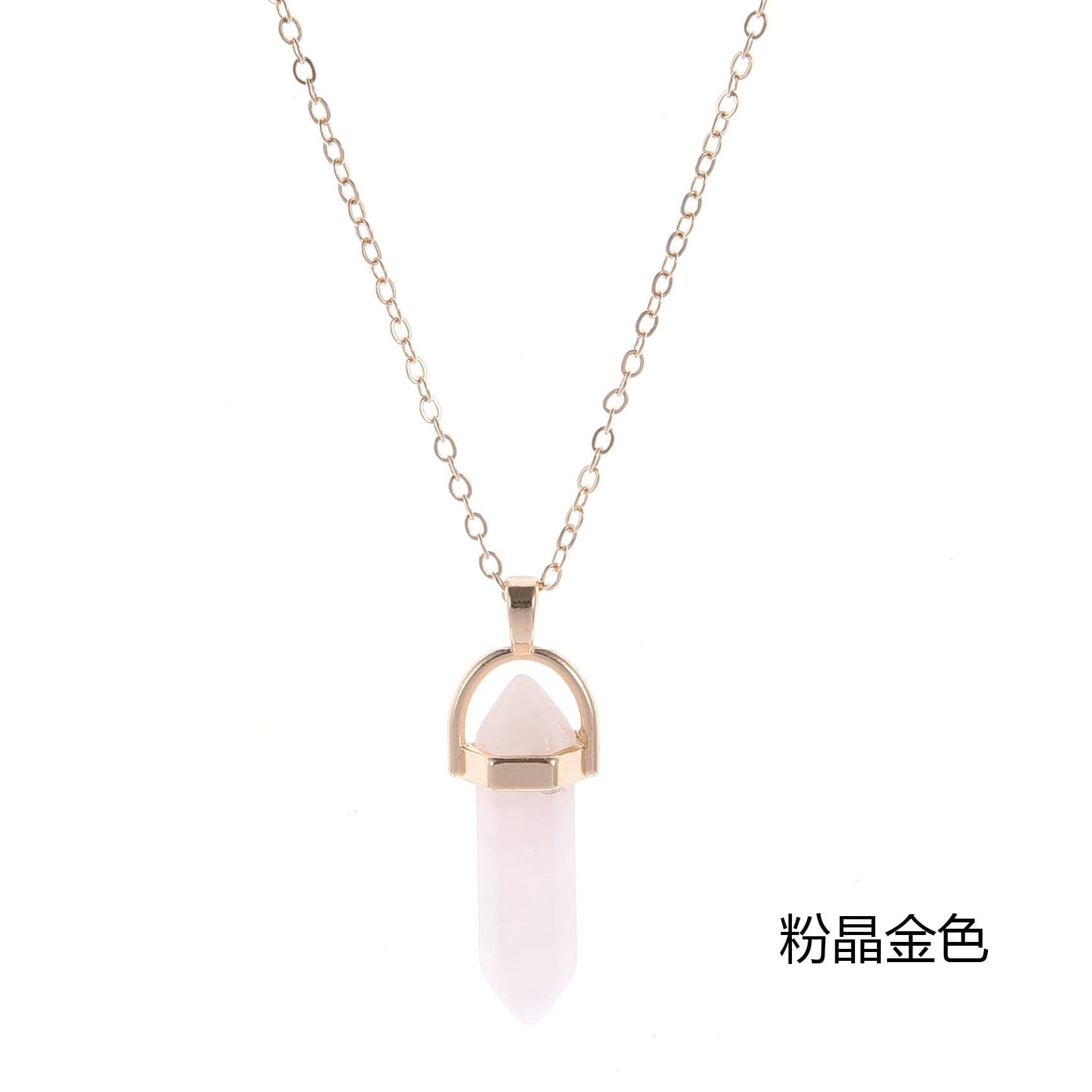 image-AliExpress Personalized Short Bullet, Crystal Stone Pendant Clavicle Necklace