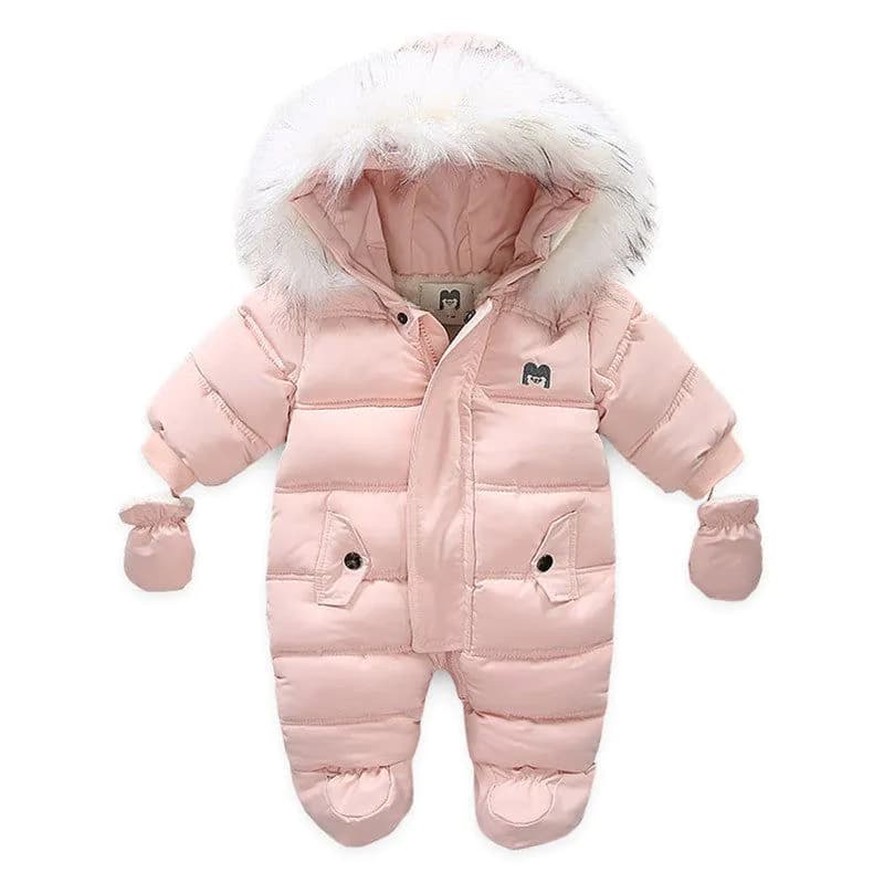 image-Autumn and winter children's thickened romper for European and American export hot style winter plus velvet baby children's jumpsuit jacket with gloves
