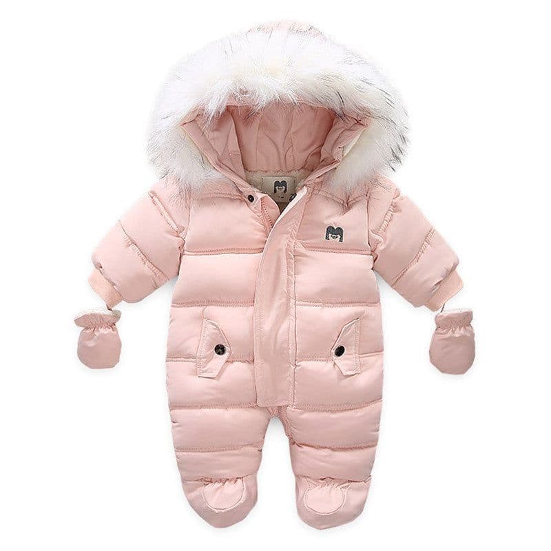 image-Autumn and winter children's thickened romper for European and American export hot style winter plus velvet baby children's jumpsuit jacket with gloves