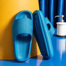 image-Wholesale mute slippers female summer men's outerwear home anti-slip thick bottom light home bathroom couple sandals and slippers