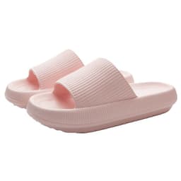 image-Wholesale mute slippers female summer men's outerwear home anti-slip thick bottom light home bathroom couple sandals and slippers