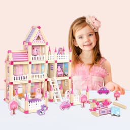 image-Children's fun creative building masters assembling building blocks puzzle early education assembling house model games wooden toys