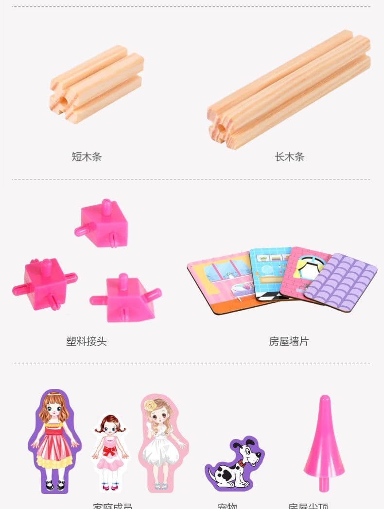 image-Children's fun creative building masters assembling building blocks puzzle early education assembling house model games wooden toys
