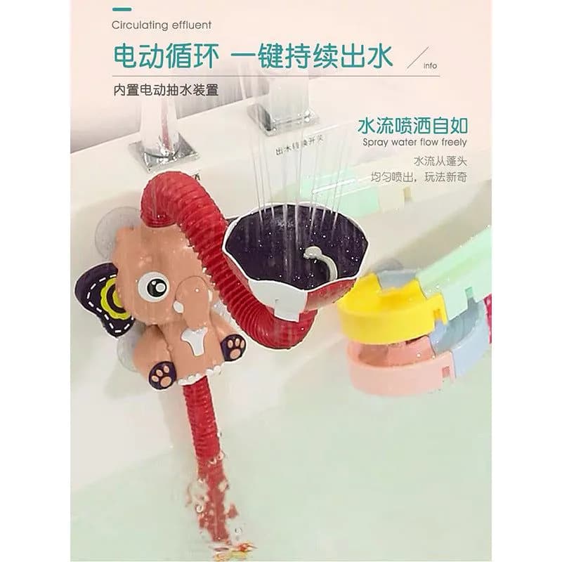 image-Baby bath toys, baby children's bathroom playing in water, swimming toys, electric elephant shower nozzle angle can be adjusted