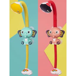 image-Baby bath toys, baby children's bathroom playing in water, swimming toys, electric elephant shower nozzle angle can be adjusted