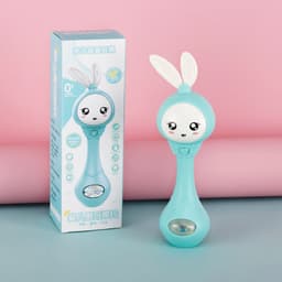 image-(Chinese/English) Baby toys, light, rattle, music, rhythm stick, 0-1 year old gutta-percha baby early education toy