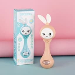 image-(Chinese/English) Baby toys, light, rattle, music, rhythm stick, 0-1 year old gutta-percha baby early education toy