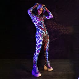 image-FD515 spot hot style European and American women's clothing 2022 printing Halloween skull costume horror zombie jumpsuit