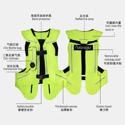 image-Airbag clothing ring Qiu new second-generation safety vest protective vest anti-fall wear-resistant motorcycle inflatable cycling suit