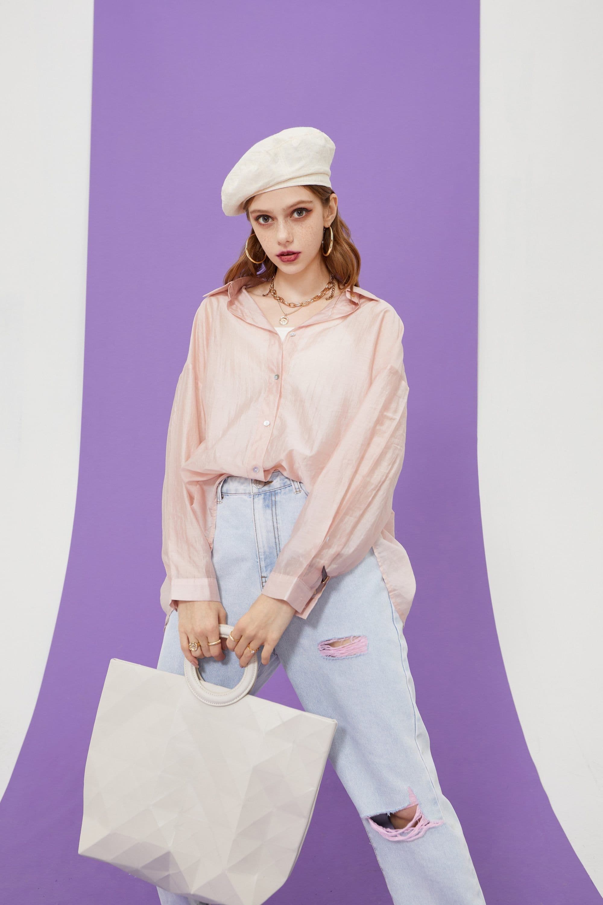 image-Solid Pure Chic Single Breasted Casual Minimalist Shirt Women,Summer