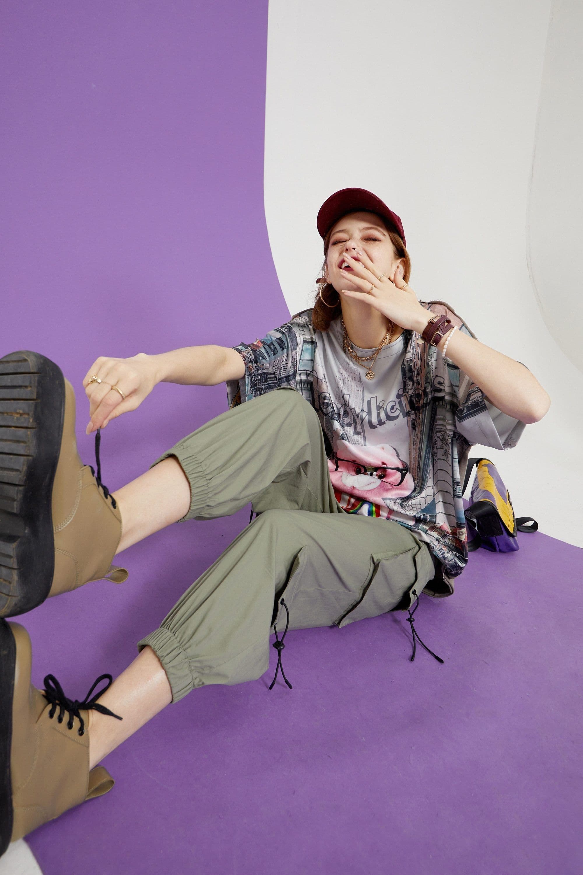 image-Solid High Waist Straight Casual Women Safari Pants Summer ELF