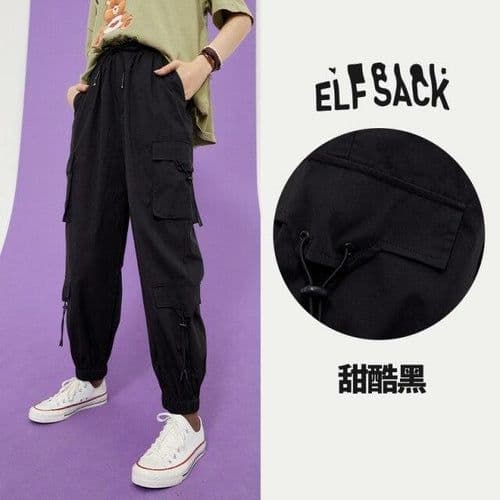 image-Solid High Waist Straight Casual Women Safari Pants Summer ELF
