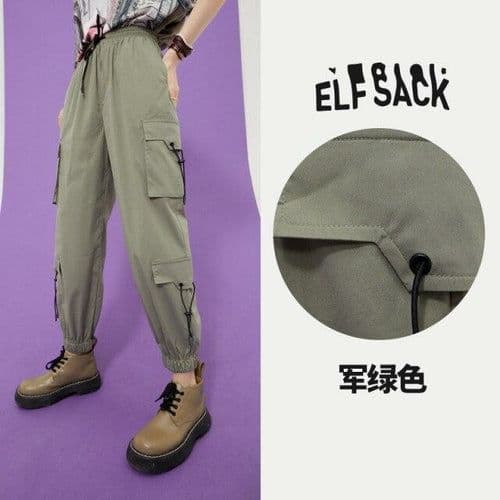 image-Solid High Waist Straight Casual Women Safari Pants Summer ELF