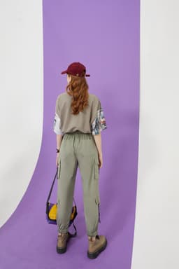 image-Solid High Waist Straight Casual Women Safari Pants Summer ELF