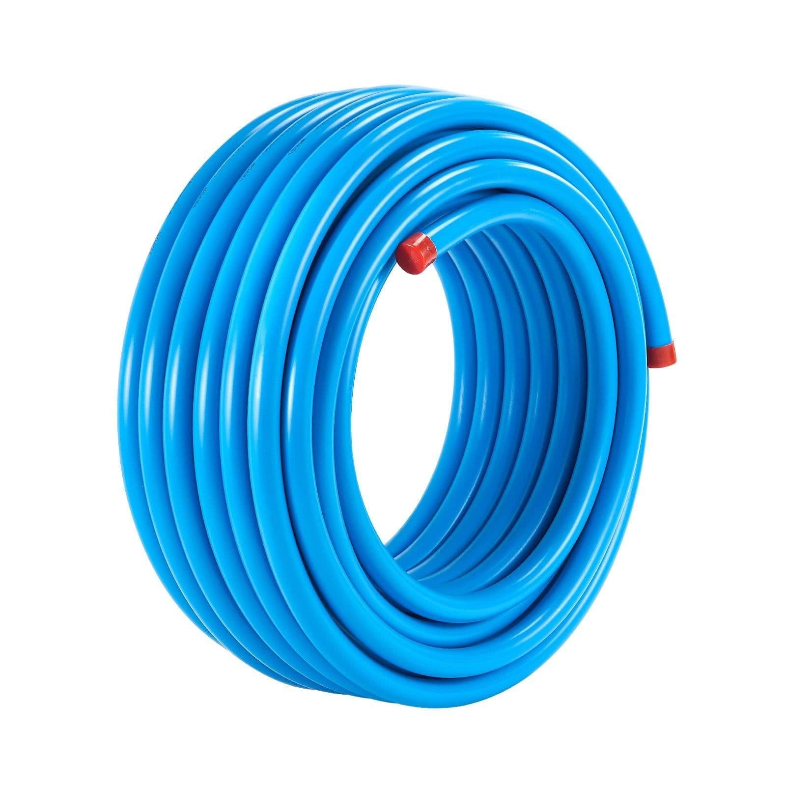 image-VEVOR Air Compressor Line Kit, 100FT x 3/4", HDPE-Aluminum Compressed Air Piping System, Leak-Proof, Pressure-Resistant & Easy-to-Install, Compressed Air Line Tubing Kit for Garages Workshops, Blue
