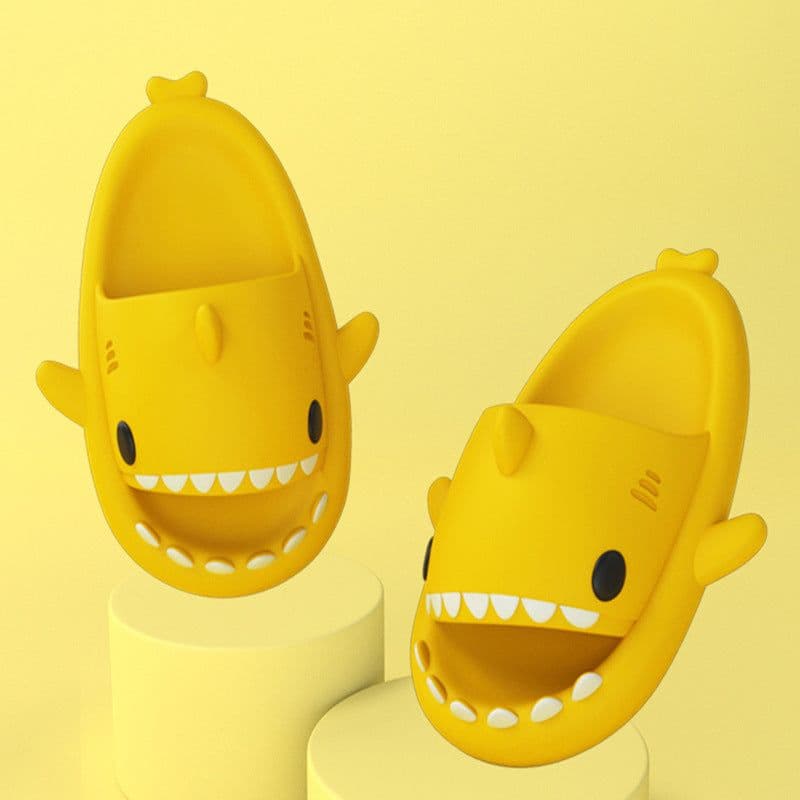 image-Adult's Slippers Indoor Outdoor Funny Shark Cartoon