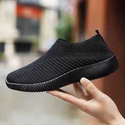image-2020 cross-border running shoes women's shoes summer new trendy sports socks shoes 42 casual breathable mesh flying shoes large size 43