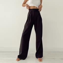 image-Cc21172 Knitted Casual Sports Trousers European and American Women's Clothing Spring White High-Waist Loose Straight-Leg Wide-Leg Pants
