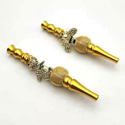 image-Cross-border new Arabian hookah accessories hookah mouthpiece creative with diamond-encrusted bee unicorn metal nozzle
