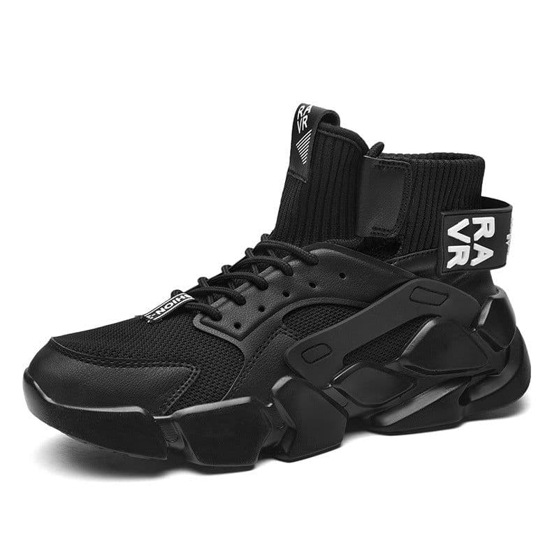 image-2022 autumn cross-border high-top sneakers men's thick-soled dad shoes large size mesh small white basketball shoes