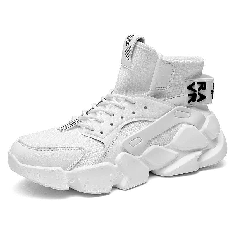 image-2022 autumn cross-border high-top sneakers men's thick-soled dad shoes large size mesh small white basketball shoes