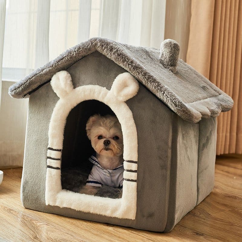 image-Dog house type winter warm small dog Teddy cat litter four seasons universal removable and washable dog house bed pet supplies