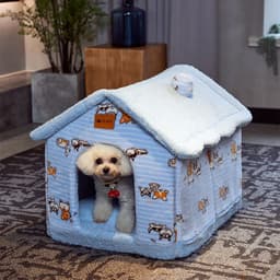 image-Dog house type winter warm small dog Teddy cat litter four seasons universal removable and washable dog house bed pet supplies