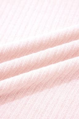 image-Light Pink Collared V Neck Ribbed Tee