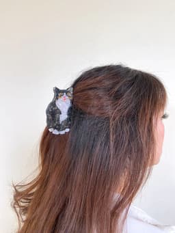 image-PAWSOME PETS NEW YORK Hand-painted Cat Large Claw Hair Clip #2 | Eco-Friendly