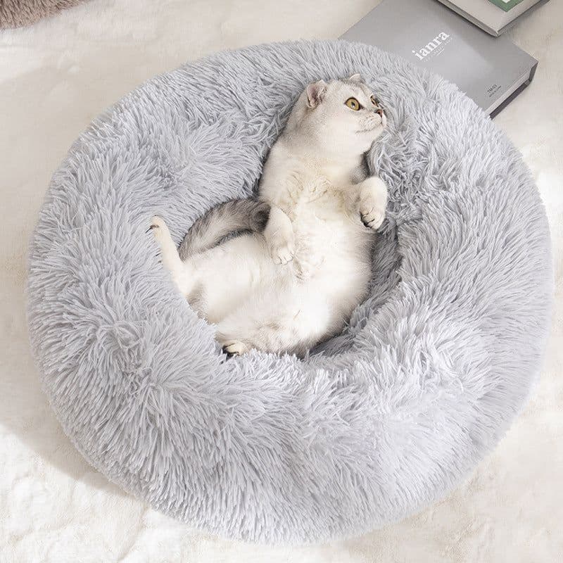 image-Dog kennel, cat kennel, plush round pet kennel, dog bed, winter warm mat, dog mat, pet supplies, cat bed