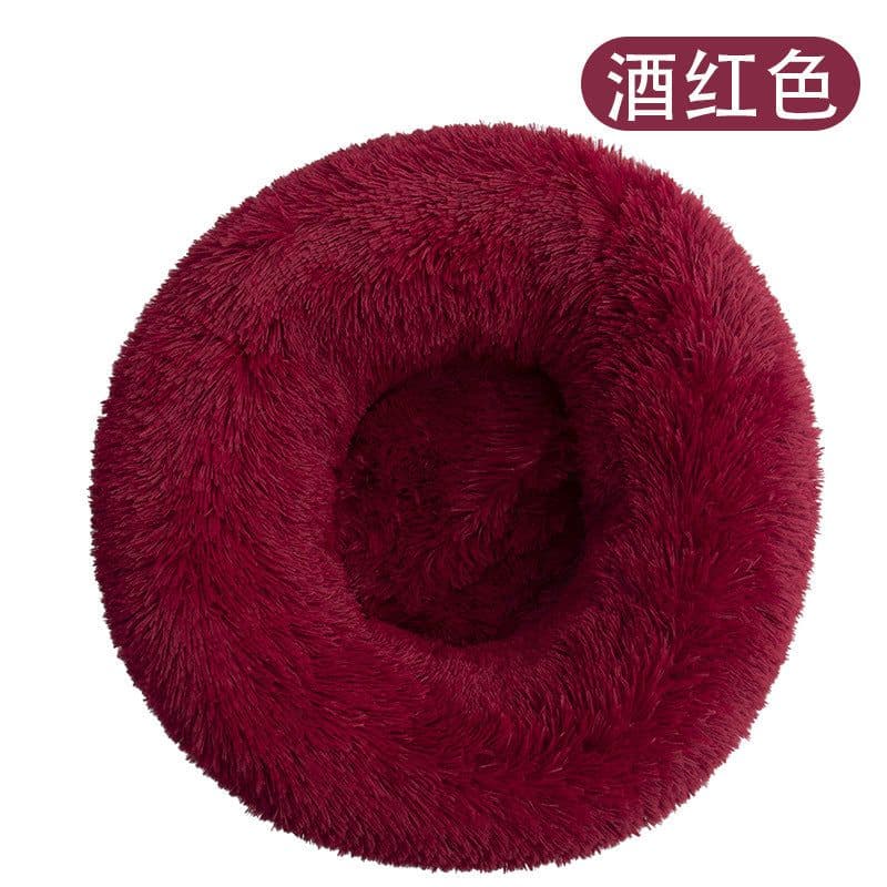 image-Dog kennel, cat kennel, plush round pet kennel, dog bed, winter warm mat, dog mat, pet supplies, cat bed