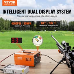 image-VEVOR PCP Air Compressor, 4500PSI/30Mpa Portable PCP Airgun Compressor with External Converter, DC12V, AC115V | Oil & Water-Free | Manual-Stop Air Rifle, Paintball and Scuba Tank Compressor Pump
