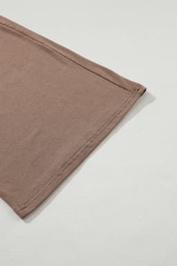 image-Solid Color T-Shirt & Wide Leg Pants Set - 2pcs - Comfortable Fabric