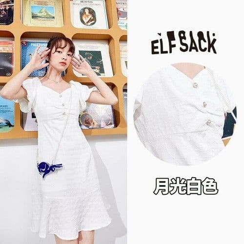 image-Solid Pure Casual Chic Button Party Dresses Women,Spring Backless