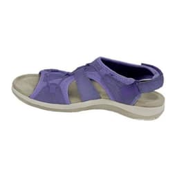 image-2021 new Roman wedge heel European and American sandals round head Velcro retro one word large size beach solid color sandals women