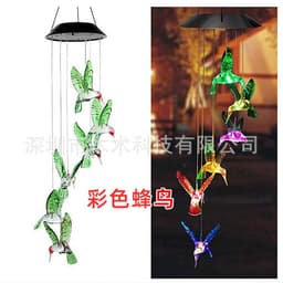 image-led solar wind chime light rice particle ball love star wind chime light solar hummingbird color changing wind chime light