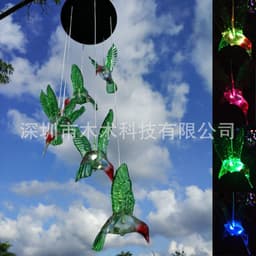image-led solar wind chime light rice particle ball love star wind chime light solar hummingbird color changing wind chime light