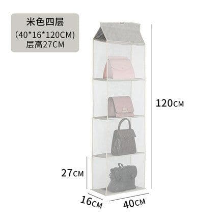 image-Bag three-dimensional storage hanging bag fabric dust-proof storage hanging bag wardrobe hanging multi-layer hanging bag household storage artifact