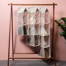 image-Bag three-dimensional storage hanging bag fabric dust-proof storage hanging bag wardrobe hanging multi-layer hanging bag household storage artifact