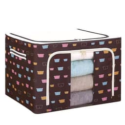 image-Large storage box for clothes Oxford cloth spinning cotton quilt bag Fabric storage box Covered folding closet storage box
