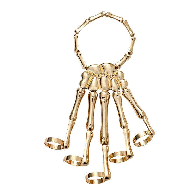 image-Halloween jewelry skull skeleton ghost claw finger bracelet masquerade finger ring bracelet accessories
