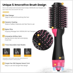 image-Amazon cross-border two-in-one hot air comb manufacturer direct supply negative ion curly hair straight hair dryer comb