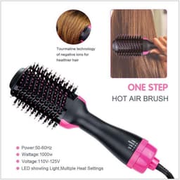 image-Amazon cross-border two-in-one hot air comb manufacturer direct supply negative ion curly hair straight hair dryer comb