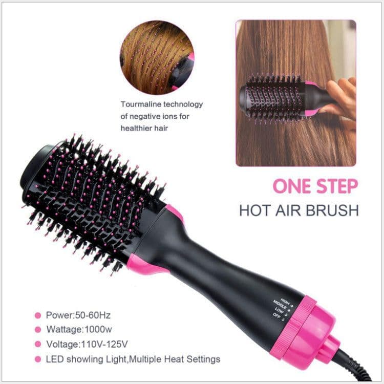 image-Amazon cross-border two-in-one hot air comb manufacturer direct supply negative ion curly hair straight hair dryer comb