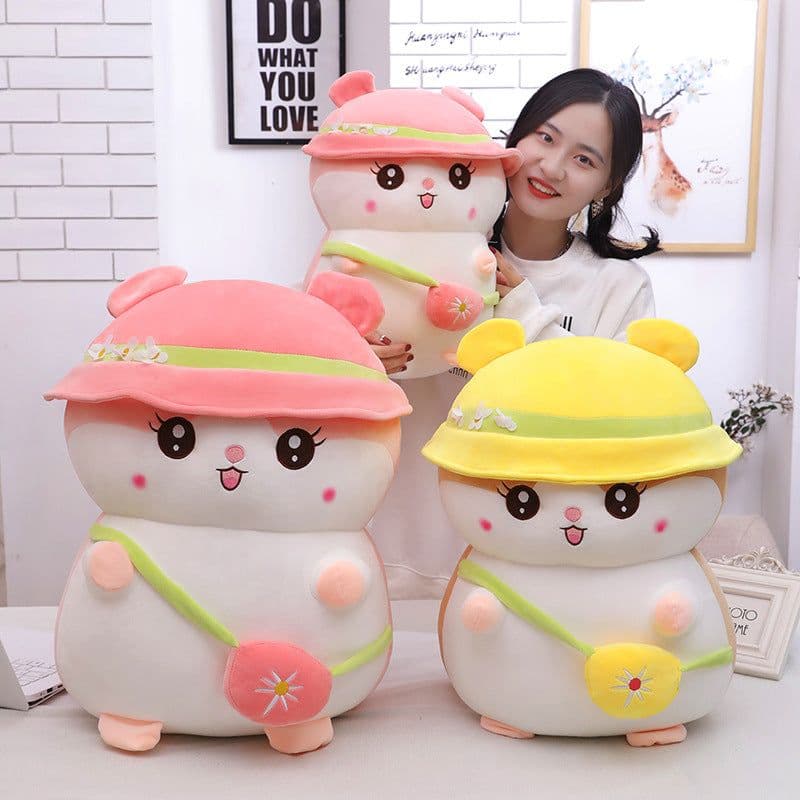 image-Wholesale new cute hamster doll plush toy doll squirrel pillow gift backpack cute hamster doll