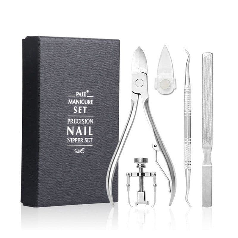 image-Nail groove pliers stainless steel nail clipper set gray thick curled nail ingrown toenail eagle beak pliers toe trimming dead skin pliers nail picker
