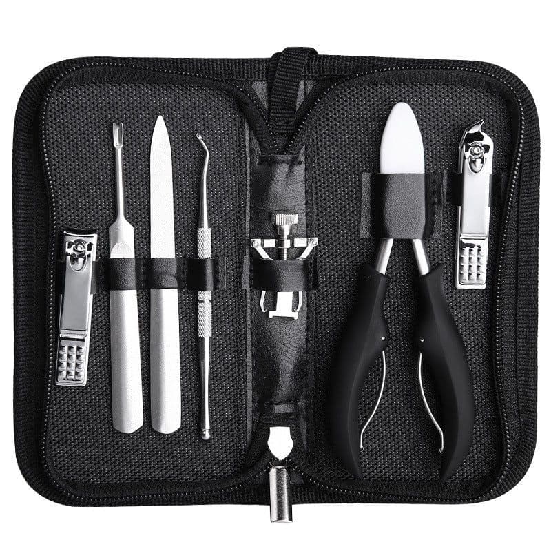 image-Nail groove pliers stainless steel nail clipper set gray thick curled nail ingrown toenail eagle beak pliers toe trimming dead skin pliers nail picker