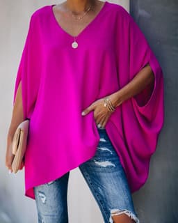 image-European and American cross-border new women's amazon wish fashion tie-dye printing hedging bat sleeve t-shirt women